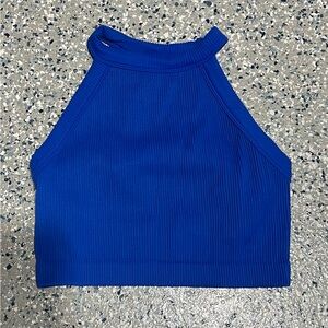 Aerie Vibrant Blue Ribbed Crop Top
